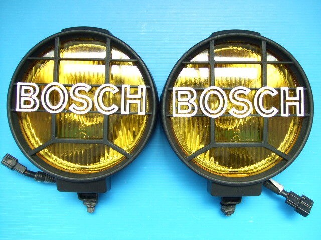 Bosch Round Yellow Fog Lamps Lights Left Right Set Pair H3 16cm