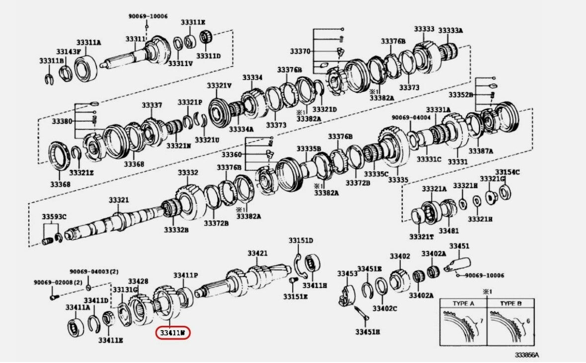 Toyota Genuine Supra JZA80 2JZ-GTE 6th Counter Gear OEM 33429-0W020