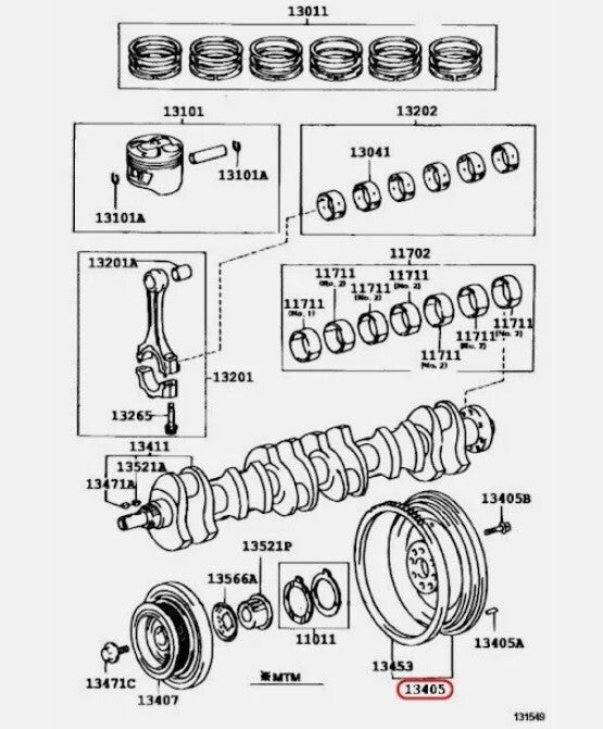Toyota Genuine Supra JZA70 MK3 Mark2 Transmission Flywheel Gear OEM 13405-46030
