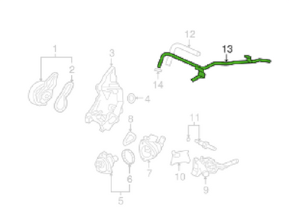 19510-RTB-000 HONDA Genuine CR-V Engine Coolant Water Pipe