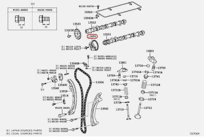 TOYOTA Genuine 4RUNNER 2009/08- Gear Assy, Camshaft Timing OEM 13050-75010