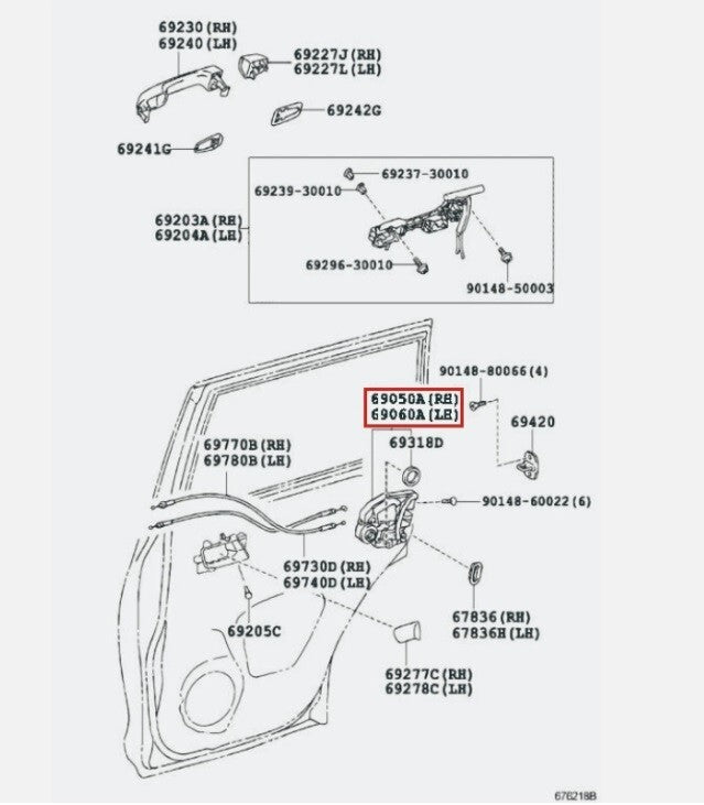 Toyota Lexus Genuine LOCK ASSY, REAR DOOR W/MOTOR, Right & Left Set OEM