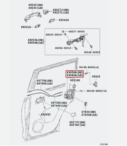 Toyota Lexus Genuine LOCK ASSY, REAR DOOR W/MOTOR, Right & Left Set OEM