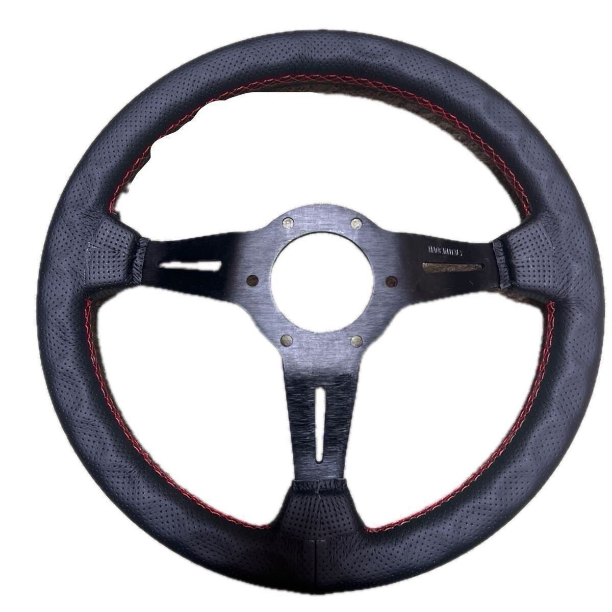NARDI 33cm Black Leather Steering Wheel