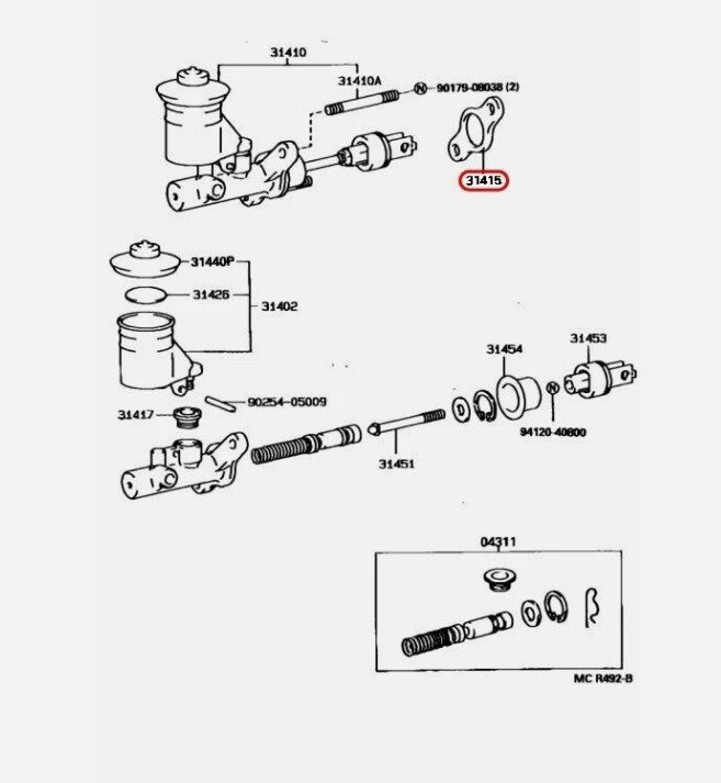 TOYOTA OEM Clutch Master Cylinder Set for 1JZ-GTE MT Replacement Swap JZX100