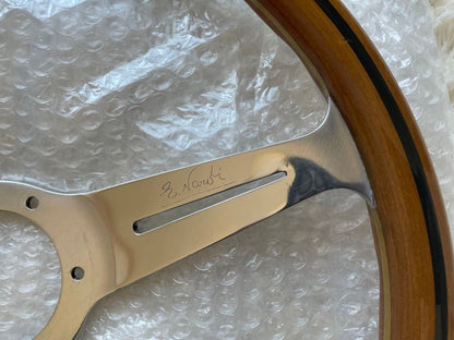 NARDI Classic Wood & Polished Spoke 36.5cm Steering Wheel