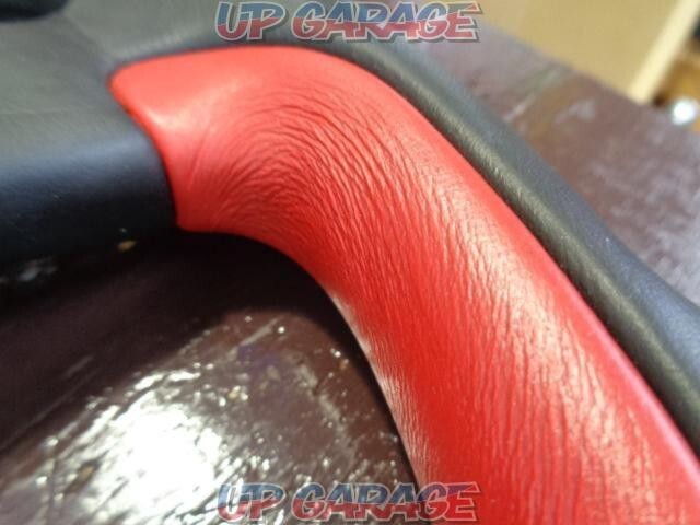 NARDI LEADER Black and Red Leather/Black Spoke 35cm Steering Wheel