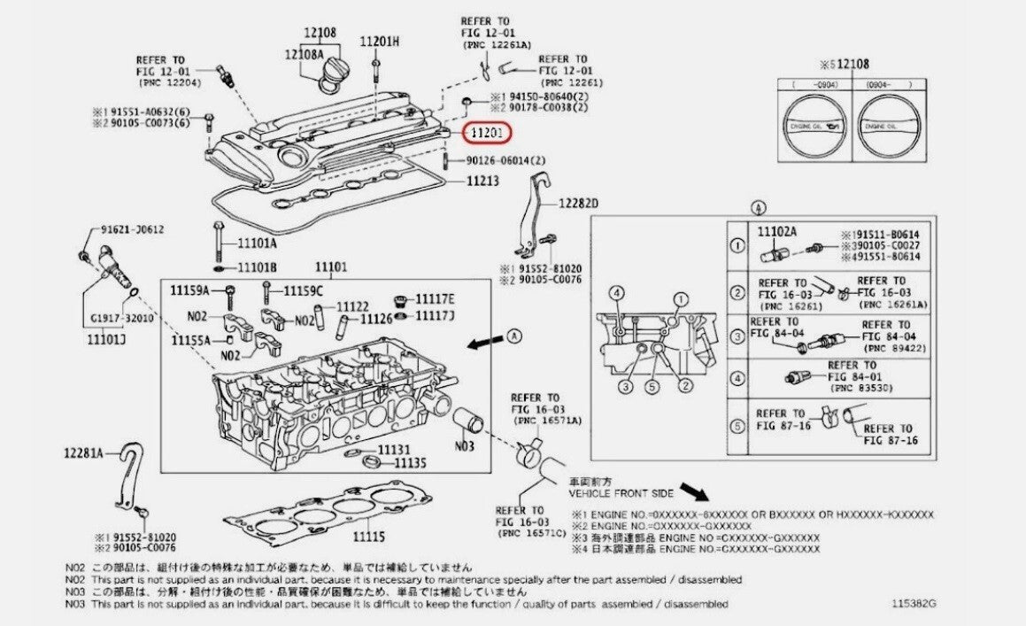 TOYOTA Highlander Rav4 Engine Valve Cover OEM Genuine 11201-28033