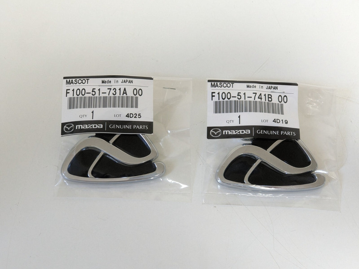 New Genuine MAZDA RX-7 FD3S Efini Badge Emblem Front Rear Pairs Set Black JDM