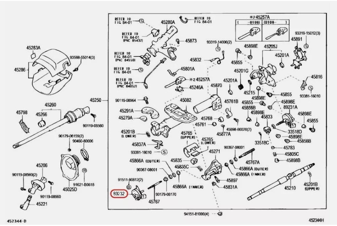 TOYOTA/LEXUS STEERING WHEEL TELESCOPIC ADJUSTMENT MOTOR OEM 89232-50041