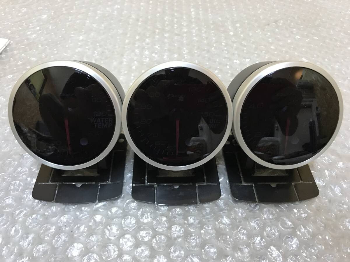 Defi BF 60mm Water Temp,Oil Temp,Oil Pressure Gauge Set Blue