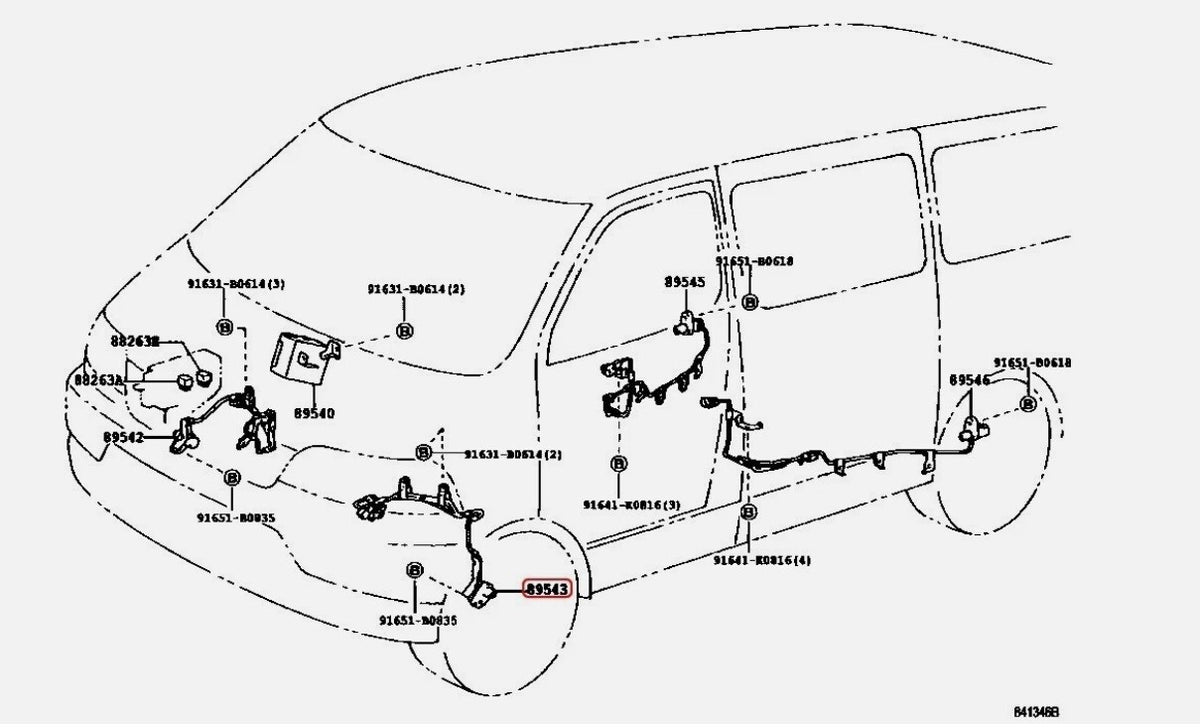 Toyota Genuine HIACE/HIACE S.B.V KLH1# Sensor, Speed, Front LH OEM 89543-26080