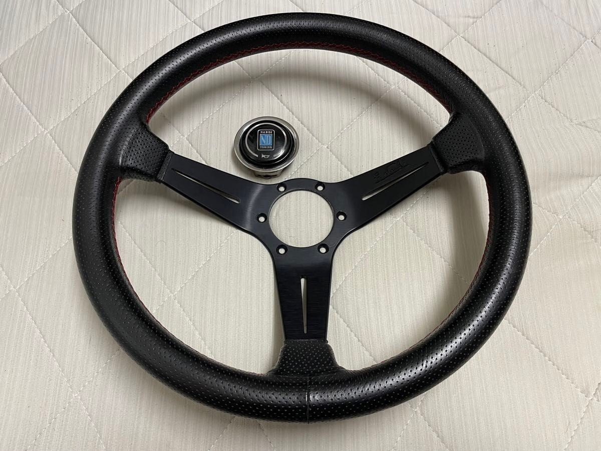 NARDI Sport Type Rally Deep Cone Steering Wheel Perforated Leather 35cm