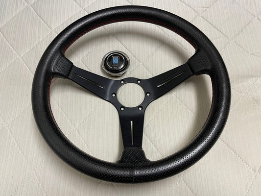 NARDI Sport Type Rally Deep Cone Steering Wheel Perforated Leather 35cm