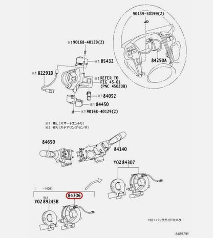 Toyota OEM CABLE SUB-ASSY SPIRAL genuine 84306-52090