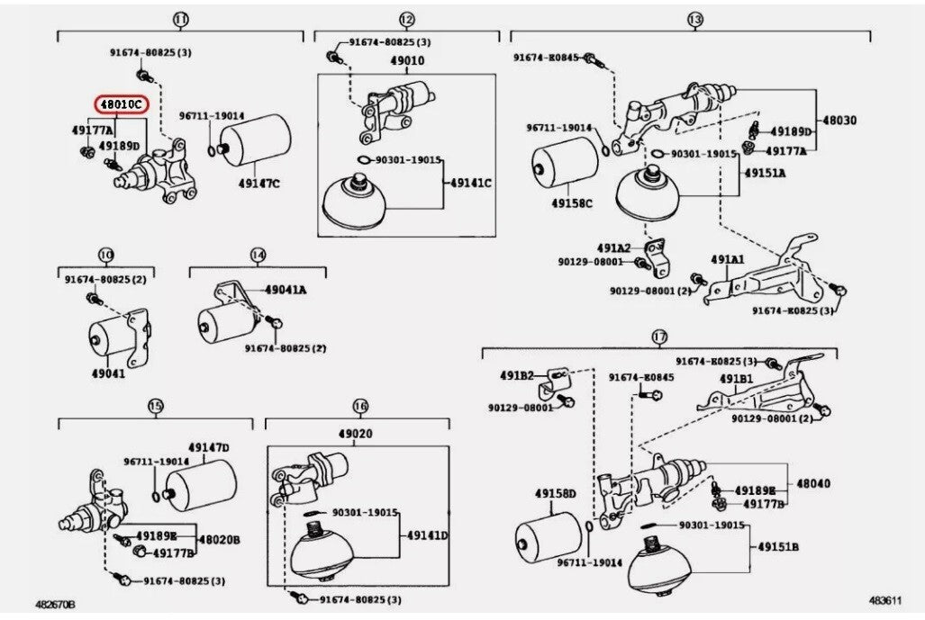Toyota OEM VALVE ASSY, FRONT SHOCK ABSORBER CONTROL, RH 48010-60010