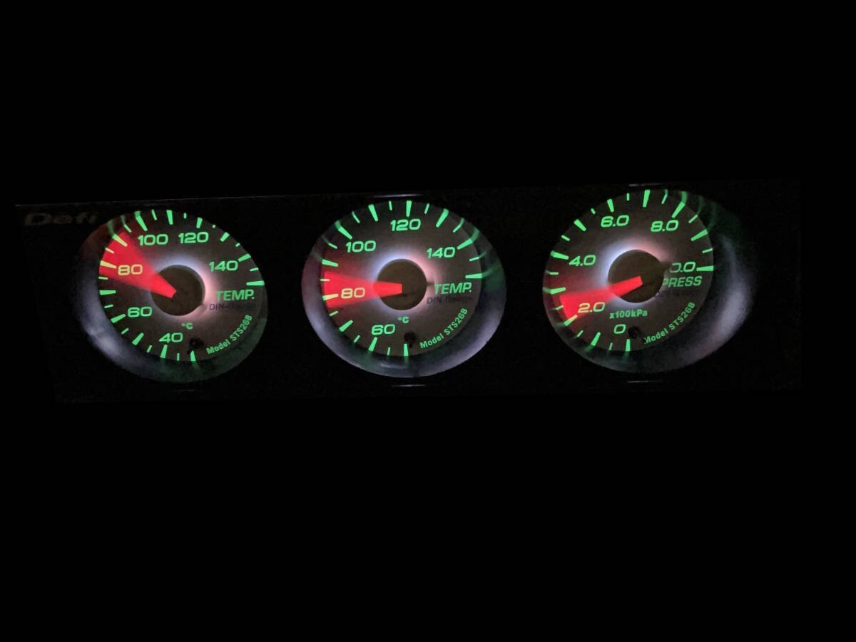 Defi DIN Gauge Triple Gauge 1DIN Water Temp, Oil Temp, Oil Pressure Gauge Set