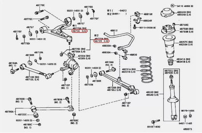 TOYOTA GENUINE SUPRA JZA80 REAR LEFT SUSPENSION UPPER CONTROL ARM ASSEMBLY OEM