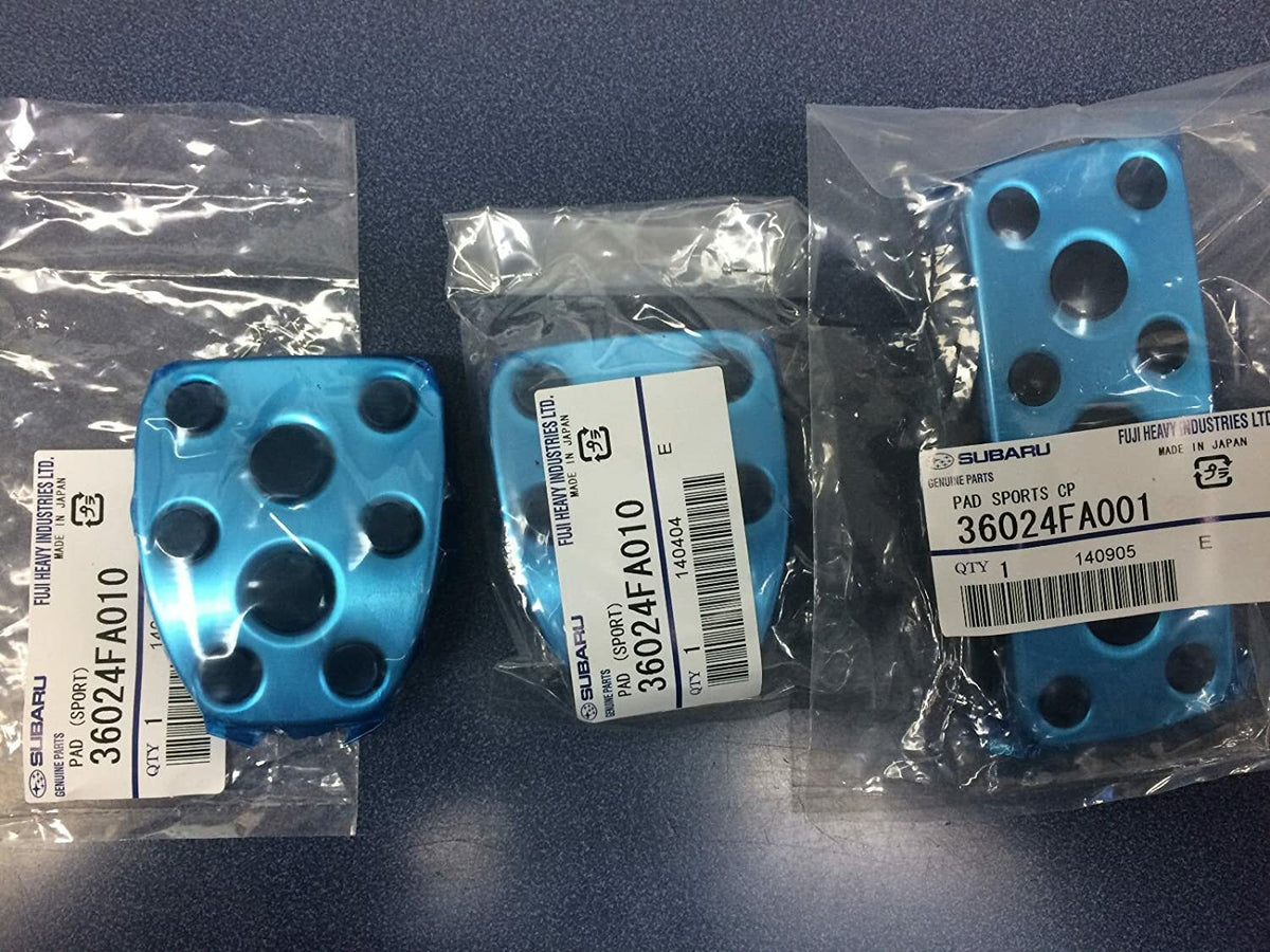 SUBARU OEM Pedal Pad Set 3 Piece Aluminum Brake Clutch Gas Manual Transmission