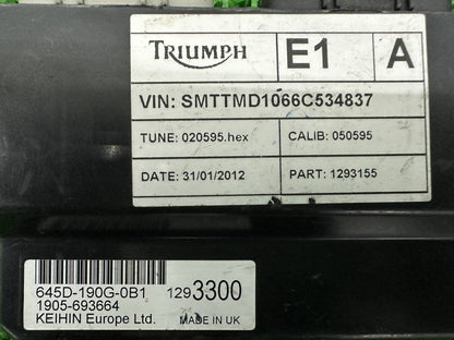 Triumph Daytona 675R 2011-2016 ECU Engine Control Unit Genuine OEM