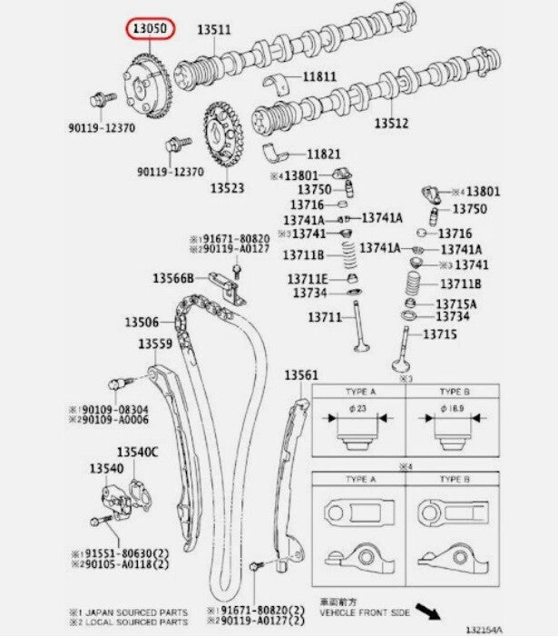 Toyota Lexus Genuine ES350/300H Gear Assembly, Cam Shaft Timing OEM 13050-36011