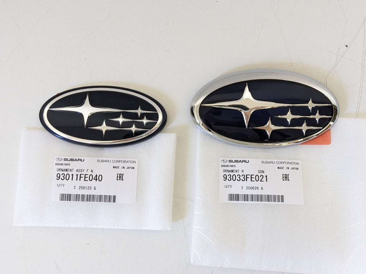 SUBARU Genuine OEM IMPREZA WRX STI GD# 03-05 Subaru Oval Front & Rear Emblem Set