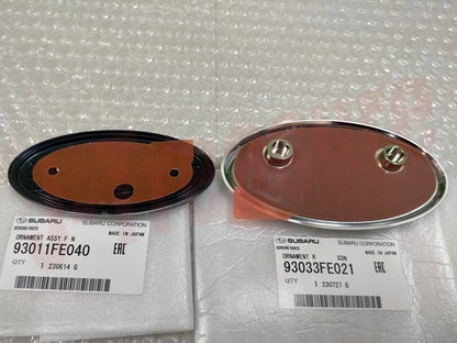 SUBARU Genuine OEM IMPREZA WRX STI GD# 03-05 Subaru Oval Front & Rear Emblem Set