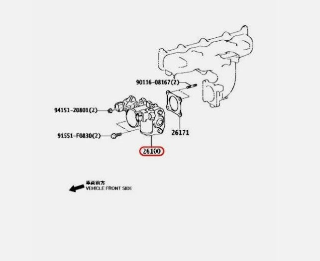 Toyota OEM Body Assy, Diesel Throttle Genuine 26100-26010