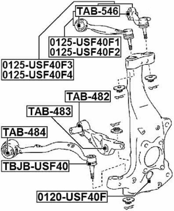48610-59135 OEM Toyota Lexus LS460 07-17 Front Upper Control Arm RH Genuine New