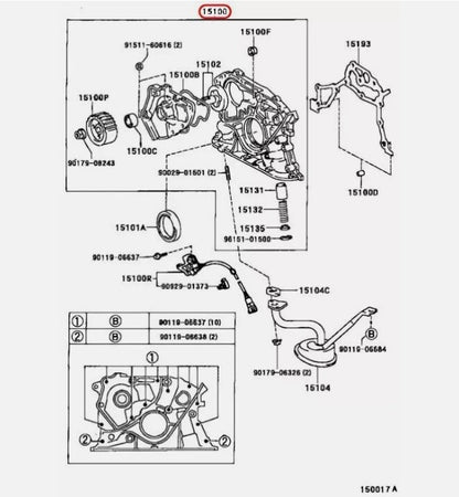 Toyota OEM Engine Oil Pump for Camry Solara SXV10/20 5SFE 2.2L 15100-74030