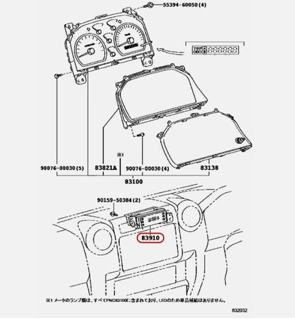 TOYOTA Genuine Clock ASSY Land Cruiser 70 Series Multi Function 83910-60241