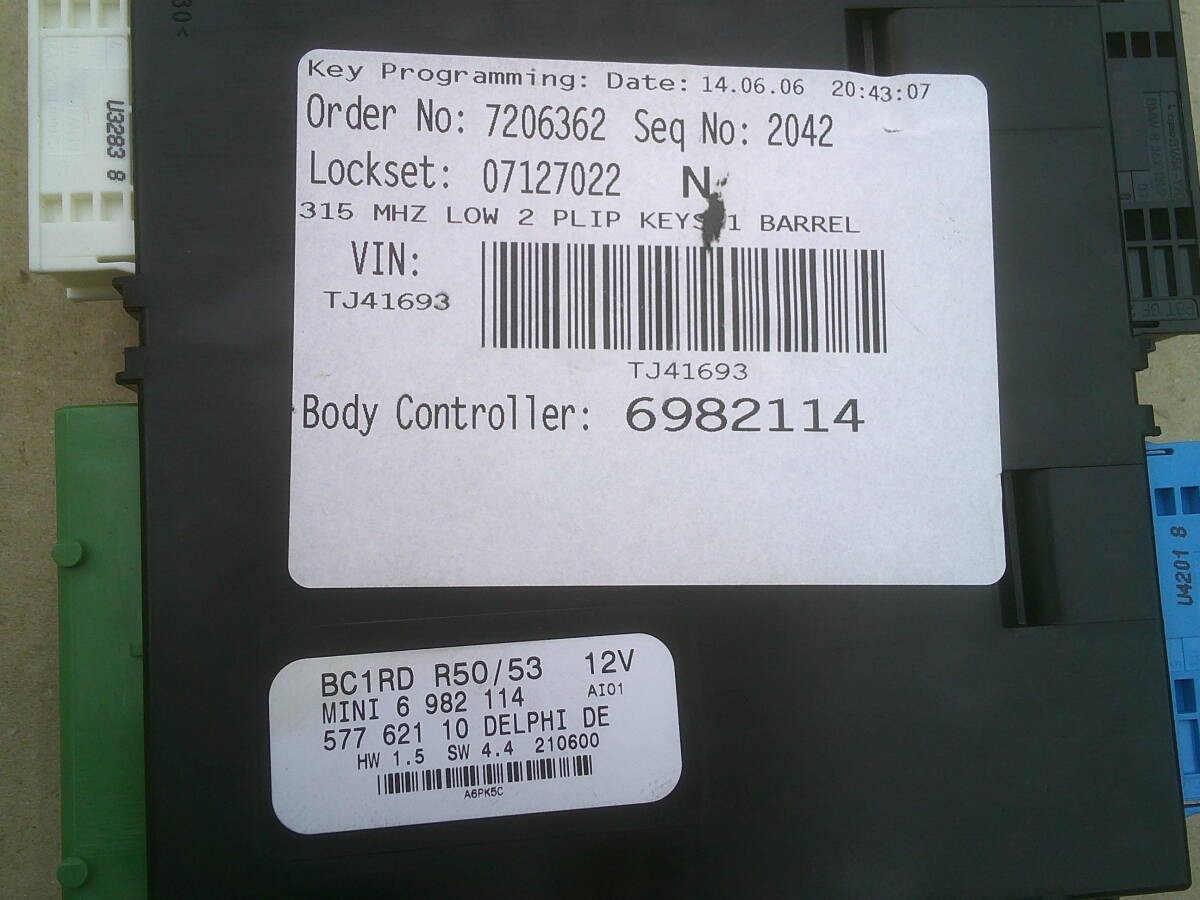 BMW Mini Cooper R50 R52 R53 Body Control Module 6982114 2002-2006