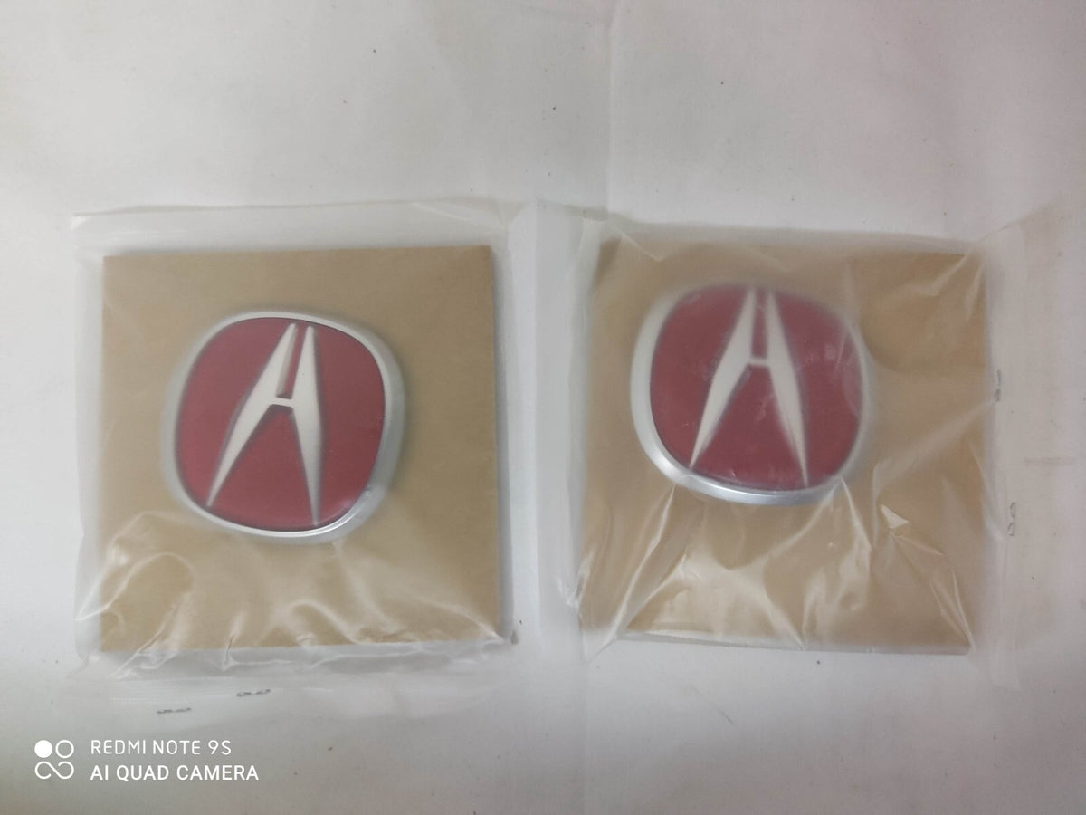 HONDA ACURA GENUINE OEM 97-01 INTEGRA DC2 TYPE-R FRONT & REAR RED 'A' EMBLEM SET