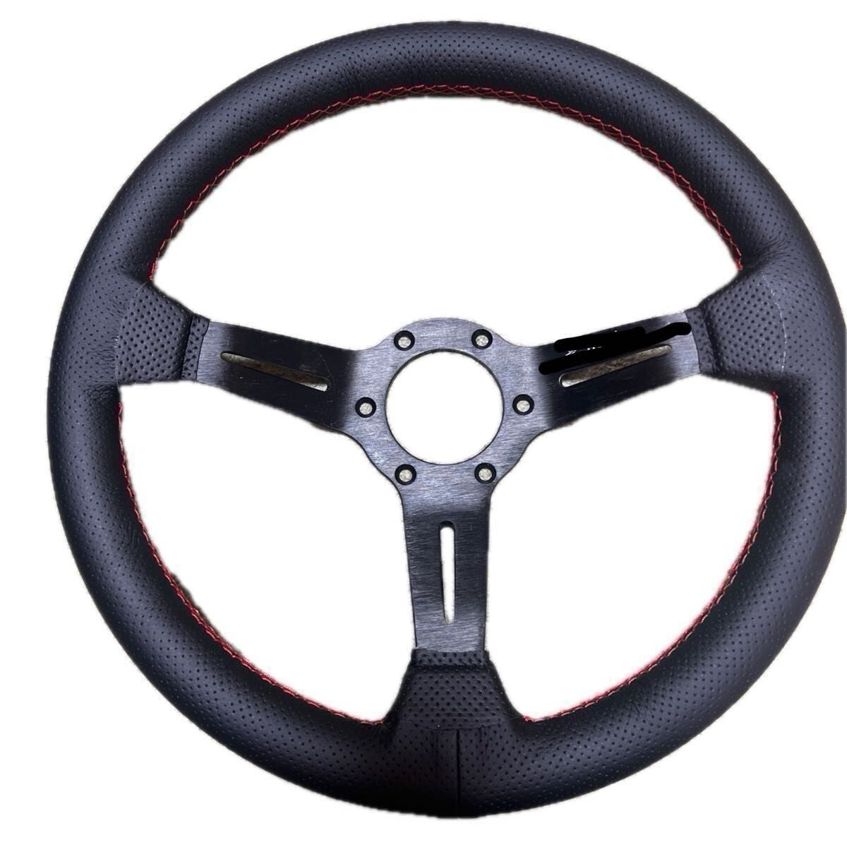 NARDI 33cm Black Leather Steering Wheel