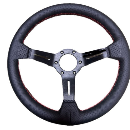 NARDI 33cm Black Leather Steering Wheel