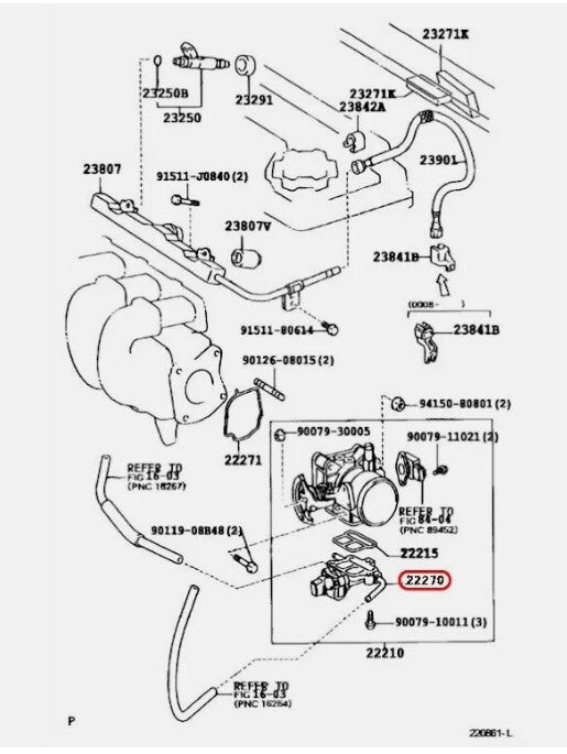 Toyota Genuine VALVE ASSY, IDLE SPEED CONTROL FOR THLOTTLE BODY OEM 22270-22041