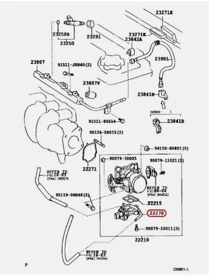 Toyota Genuine VALVE ASSY, IDLE SPEED CONTROL FOR THLOTTLE BODY OEM 22270-22041