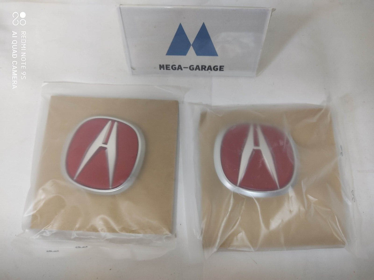 HONDA ACURA GENUINE OEM 97-01 INTEGRA DC2 TYPE-R FRONT & REAR RED 'A' EMBLEM SET