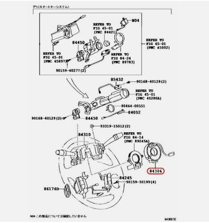 Lexus Genuine LS430 UCF30 Clock Spring Spiral Cable Sub-Assy OEM 84306-50180