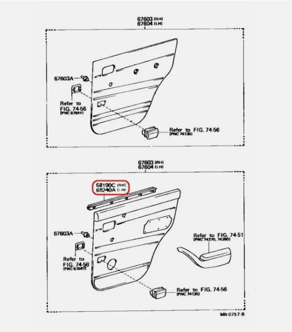 TOYOTA OEM Out & Inner Door Belt Molding 9 Set for Land Cruiser FJ80 LEXUS