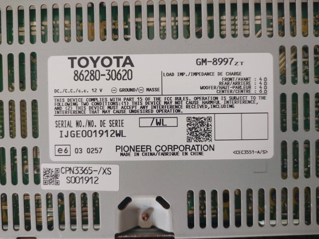 LEXUS GS350 GS430 GS450H OEM PIONEER STEREO AMPLIFIER 86280-30620