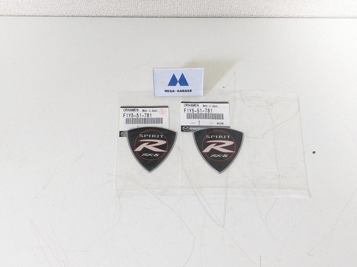F1Y5-51-781 x2 MAZDA Genuine RX-8 SPIRIT R Emblem Badge Set