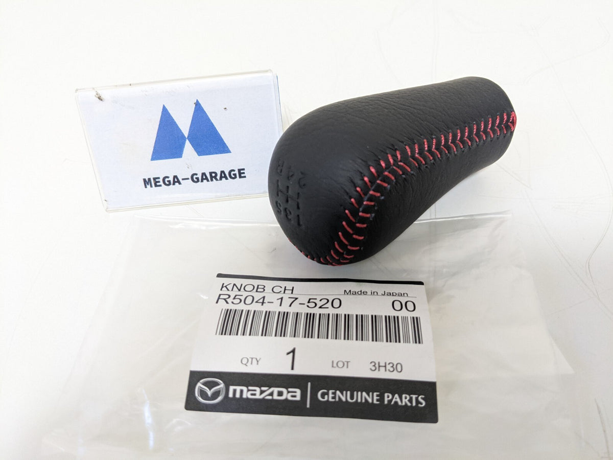 R504-17-520-00 MAZDA RX-7 FD3S SPIRIT-R GENUINE RED STITCH SHIFT KNOB OEM JDM