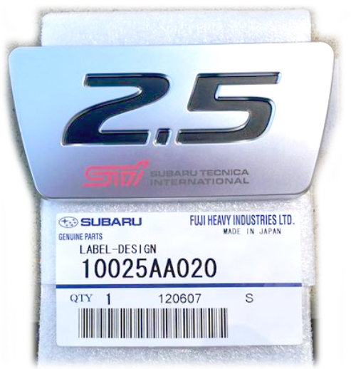 10025AA020 Genuine Subaru 2.5 Trunk Badge Emblem Decal WRX STi Forester