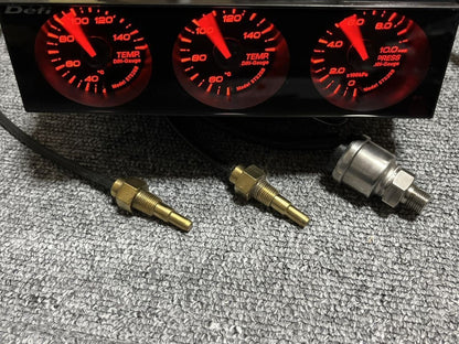 Defi STS26B Din Gauge Water Temp,Oil Temp,Oil Pressure,Pressure Gauge Set Black