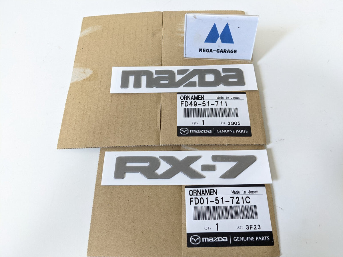 MAZDA GENUINE RX-7 RX7 FD3S FC3S FC3C REAR EMBLEM SET BADGE ORNAMENT JDM OEM