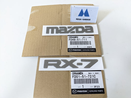MAZDA GENUINE RX-7 RX7 FD3S FC3S FC3C REAR EMBLEM SET BADGE ORNAMENT JDM OEM