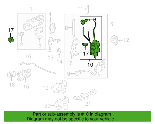 72150-S10-A21 HONDA Genuine CR-V Left Driver Front Door Lock Latch