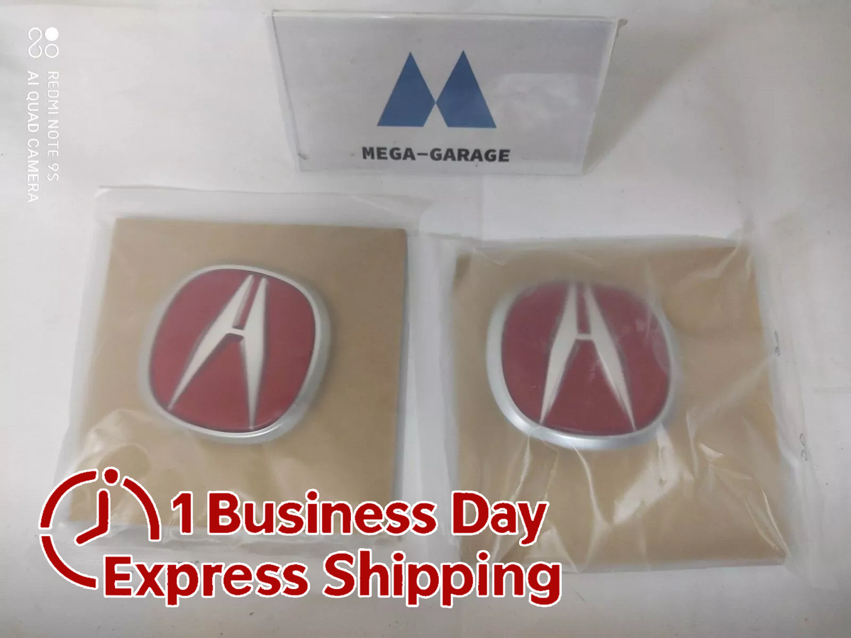 HONDA ACURA GENUINE OEM 97-01 INTEGRA DC2 TYPE-R FRONT & REAR RED 'A' EMBLEM SET