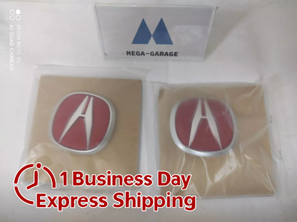 HONDA ACURA GENUINE OEM 97-01 INTEGRA DC2 TYPE-R FRONT & REAR RED 'A' EMBLEM SET